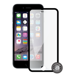 iPhone 6 / 6S Tempered Glass protection (full COVER BLACK metalic frame) display