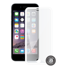 iPhone 6 / 6S Tempered Glass protection (full COVER WHITE metalic frame) display