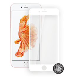 iPhone 7 Tempered Glass protection (full COVER WHITE metalic frame) display