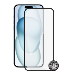 iPhone 15 Plus Tempered Glass Protection (full COVER black) display