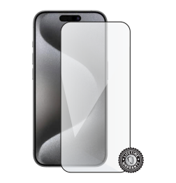 iPhone 15 Pro Max Tempered Glass Protection (full COVER black) display